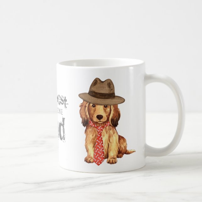 Caneca De Café Pai Dachshund de Cabelos longos (Direita)