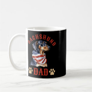 Caneca De Café Pai Dachshund Dia dos Pais 4 de Julho