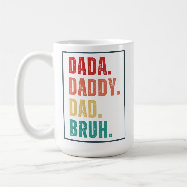 Caneca De Café Pai Dada Bruh Pai Dia de os pais retrô angustiado (Esquerda)