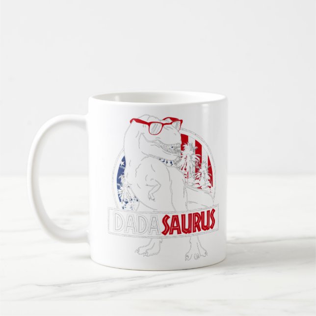 Caneca De Café Pai Dadasaurus Dinossauro Pai Rex American Fl (Esquerda)