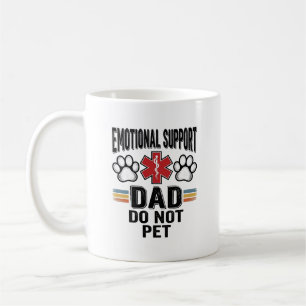 Caneca De Café Pai de Apoio Emocional Não Acaricie Camisa Vintage