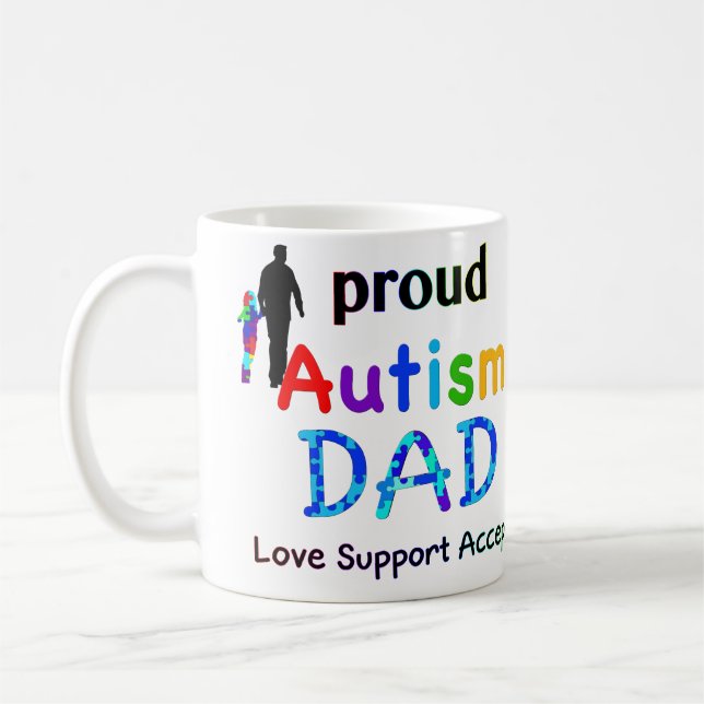 Caneca De Café Pai de Autismo Orgulhoso (Esquerda)
