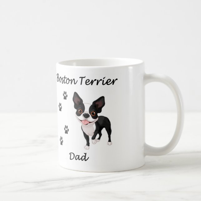 Caneca De Café Pai de Boston Terrier (Direita)
