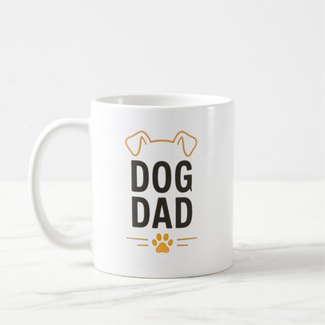 Caneca De Café Pai de Cachorro com Desenho Simples de Pata para A (Esquerda)