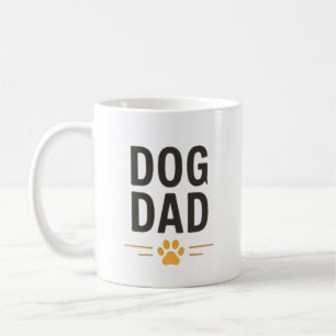 Caneca De Café Pai de Cachorro com Design Simples de Pata