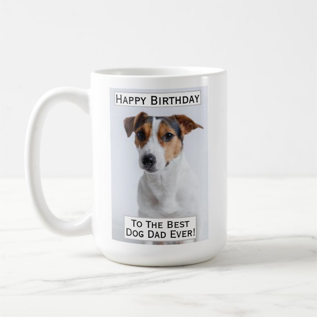 Caneca De Café Pai de Cachorro de Aniversário Melhor Foto Pet (Esquerda)