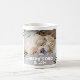 Caneca De Café Pai de Cachorro Foto Personalizada Nome