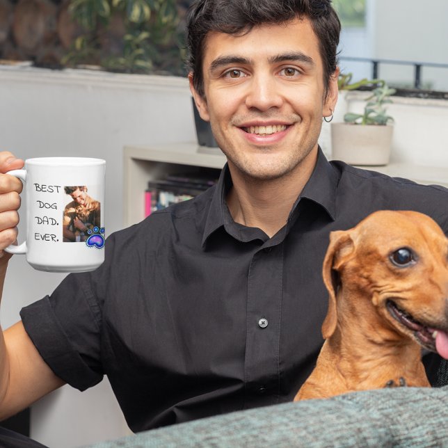 Caneca De Café Pai De Cachorro Mais Excelente Da Pata De Fotograf (Criador carregado)