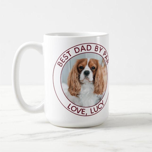 Caneca De Café Pai de Cachorro Vermelho Personalizado Foto Branca (Esquerda)