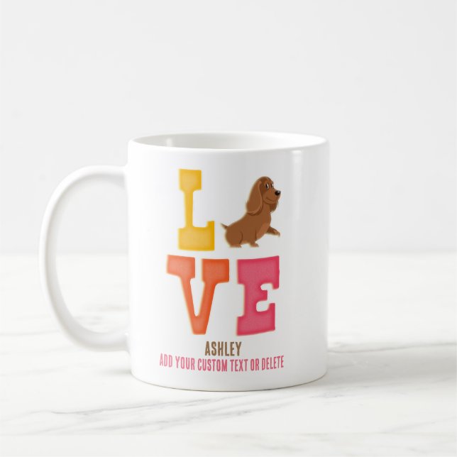 Caneca De Café Pai de Cachshund Cute (Esquerda)