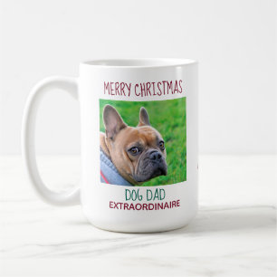 Caneca De Café Pai De Cães - Feliz Natal - Foto De Cão De Pet