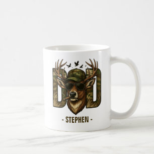Caneca De Café Pai de Camuflagem legal - Veado com óculos de sol