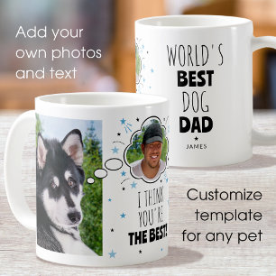 Caneca De Café Pai De Cão Divertido Pensou Foto Personalizada De 