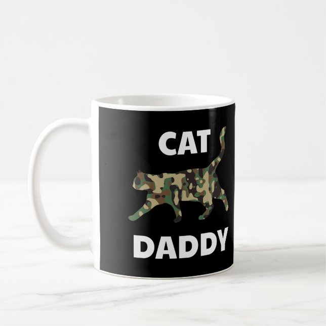 Caneca De Café Pai de Cat Camouflage Pai Engraçado Proprietário d (Esquerda)