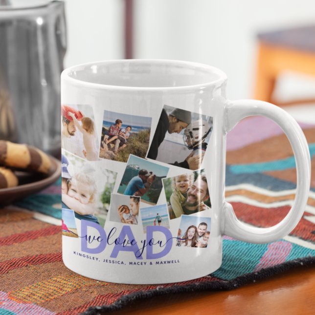 Caneca De Café Pai de Colagem de Fotografias do Moderno "Nós Amo- (Criador carregado)