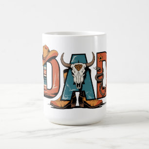 Caneca De Café Pai de cowboy: Duro, Verdadeiro e Eterno