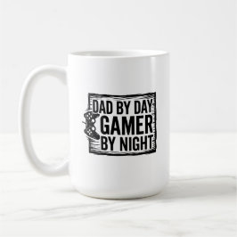 Caneca De Café Pai de Dia Gamer à Noite Camiseta - Divertido Jogo