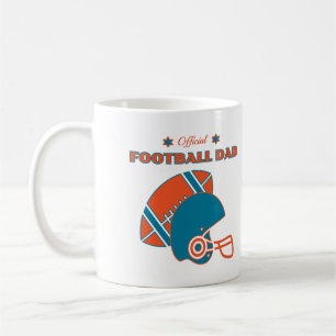 Caneca De Café Pai de futebol amantes da colheita de laranja azul