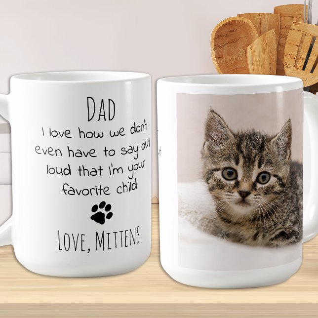 Caneca De Café Pai de Gato de Foto Pet Personalizado Cute (Criador carregado)