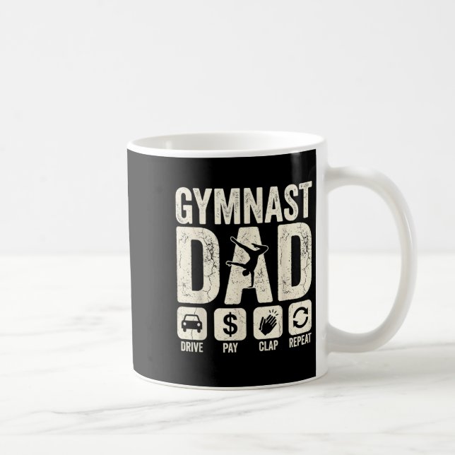 Caneca De Café Pai de Ginástica Engraçado Dirige Paga Bate Palmas (Direita)