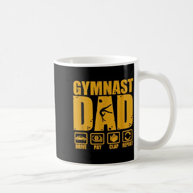 Caneca De Café Pai de ginástica engraçado dirigir pagar aplaudir  (Direita)