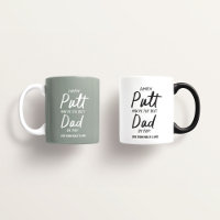 Pai de Golf - moderna tipografia verde khaki engra