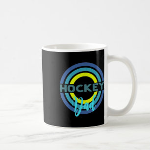 Caneca De Café Pai de Hockey Com Círculos de Hockey Modernos