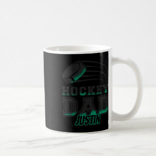 Caneca De Café Pai de hóquei Justin com puck masculino