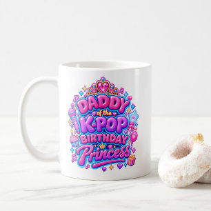 Caneca De Café Pai de K-Pop "Pai da Princesa de Aniversário do K-