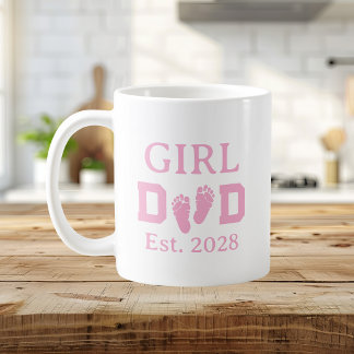 Caneca De Café Pai de Menina Rosa