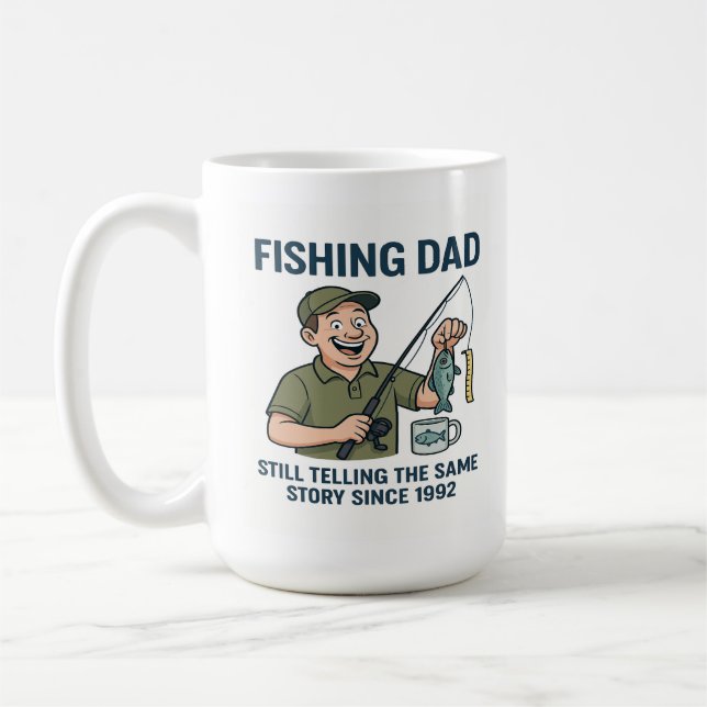 Caneca De Café Pai De Pesca - Mesma História Desde 1992 (Esquerda)