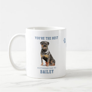 Caneca De Café Pai de Rottweiler de Melhor Coração Água-forte F