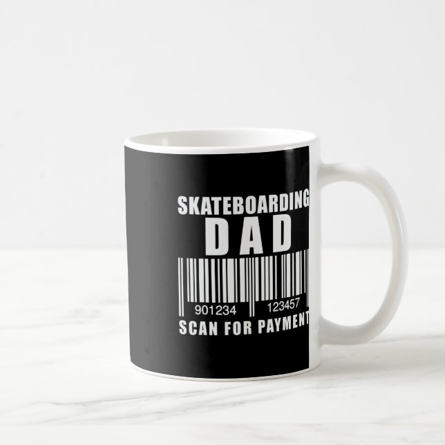 Caneca De Café Pai de skate engraçado, digitalize para pagamento  (Direita)