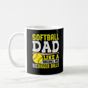 Caneca De Café Pai De Softball Como Um Beisebol Com Bolas Maiores