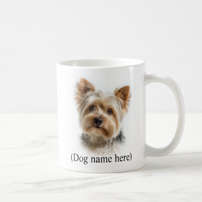 Caneca De Café Pai de Yorkie Personalizado  (Direita)