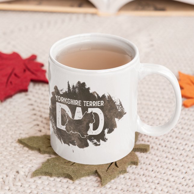 Caneca De Café Pai de Yorkshire Terrier Raça de Cão Amante Dia do (Criador carregado)