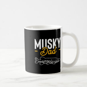 Caneca De Café Pai Dia dos Pais Musky Muskellunge Lúcio Peixe