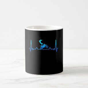 Caneca De Café Pai do Biker Motocross Heartbeat