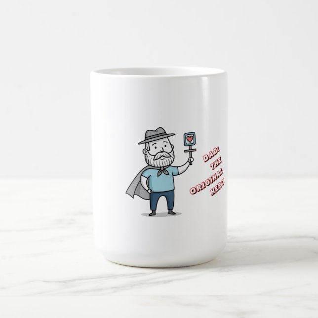 Caneca De Café Pai do Dia de os pais Personalizável Herói Origina (Centro)