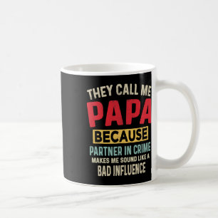 Caneca De Café Pai &#; do Dia Papa Parceiro no Crime Engraçado Pa