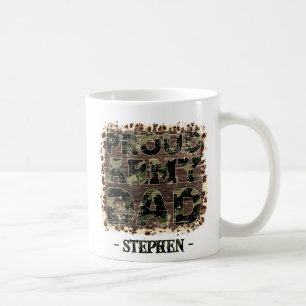 Caneca De Café Pai do Exército Orgânico - Camuflagem Negra