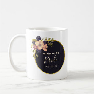 Caneca De Café Pai do Noivo Floral Blush Aquarela Inverno
