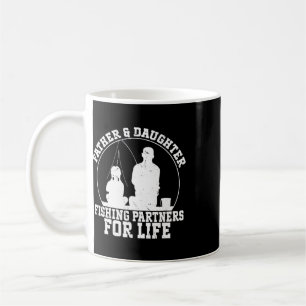 Caneca De Café Pai e Filha Pescando Parceiros Para a Vida