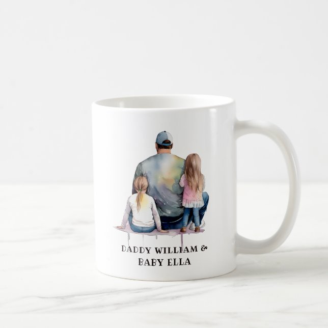 Caneca De Café Pai e filhas personalizadas (9) (Direita)