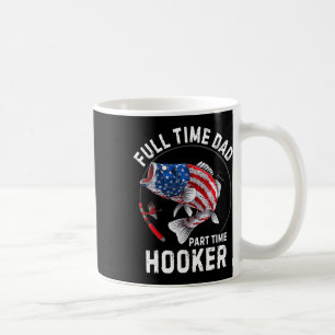 Caneca De Café Pai em Tempo Integral Vintage Bandeira Americana d