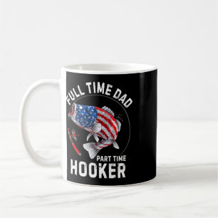 Caneca De Café Pai em Tempo Integral Vintage Bandeira Americana d