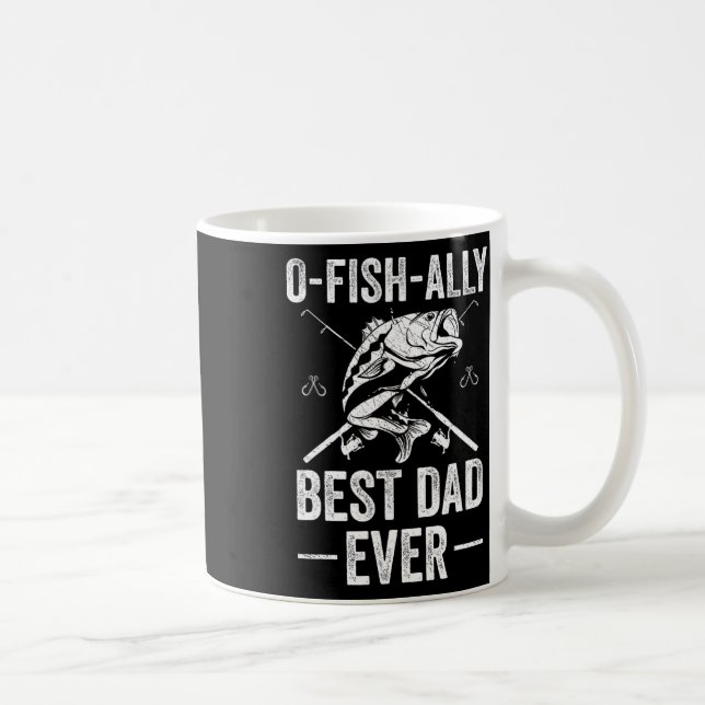 Caneca De Café Pai engraçado peixe B pesca Pai  (Direita)