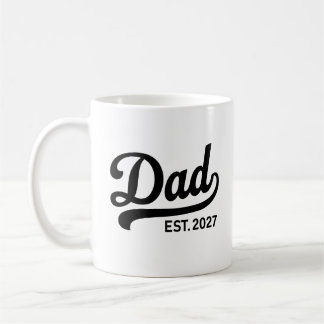 Caneca De Café Pai Est 2027 Novo Pai Futuro Anúncio de Bebê 