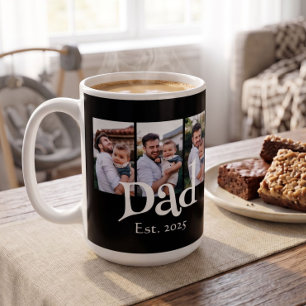 Caneca De Café Pai Est. Branco Divertido Negrito Texto Simples 3