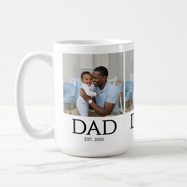 Caneca De Café Pai Est Estabelecido Boné Clássico Branco Foto (Esquerda)